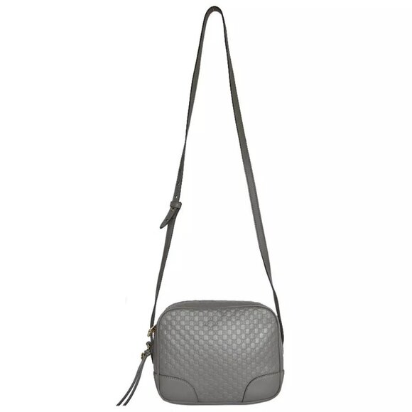Auth GUCCI Micro Guccissima Crossbody Shoulder Bag gray leather - Picture 3 of 12